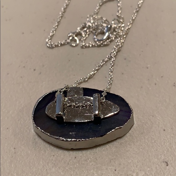 Handmade by me agate drussy on silver 16 in chain - Picture 5 of 5